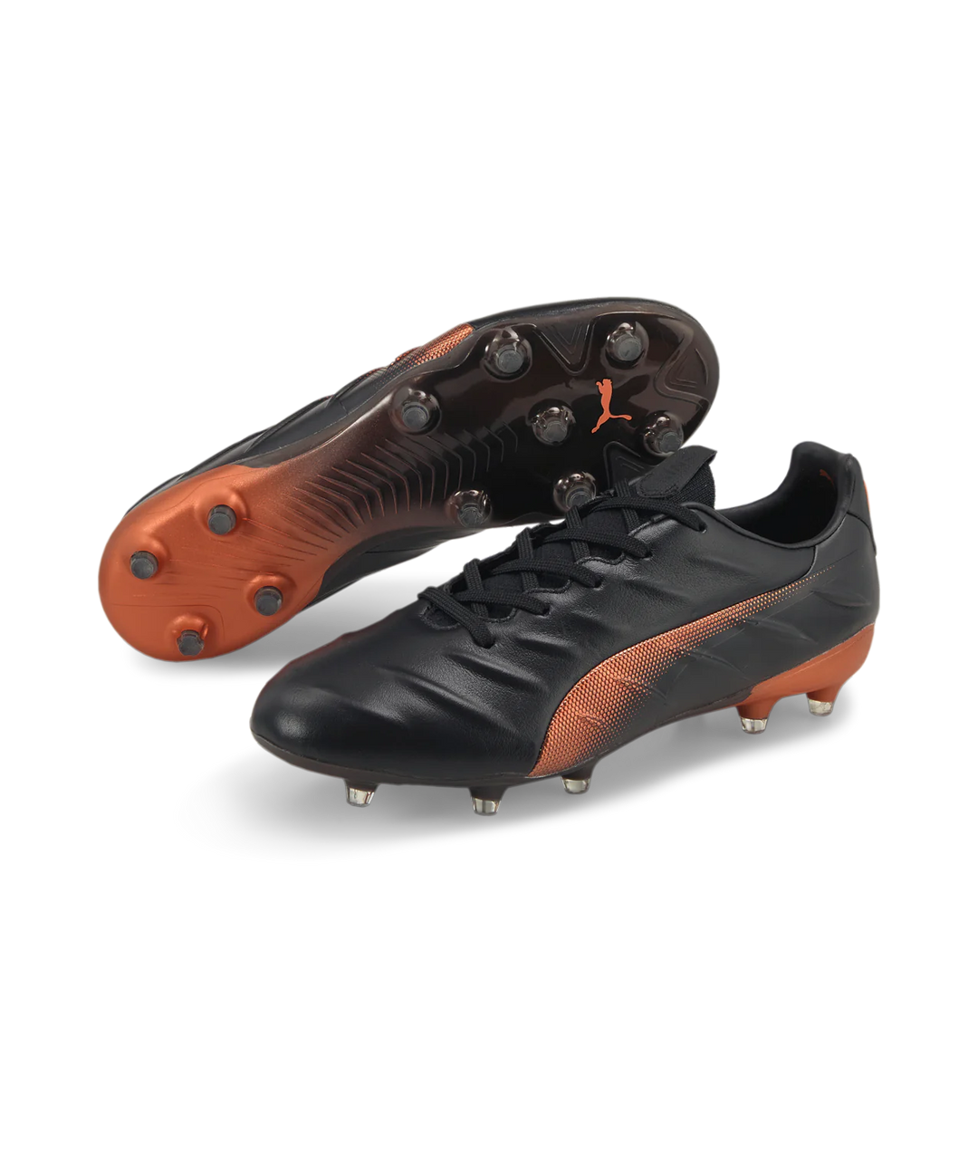 Botas de fútbol para superficies múltiples Puma King Platinum 21 FG/AG Negro/Bronce