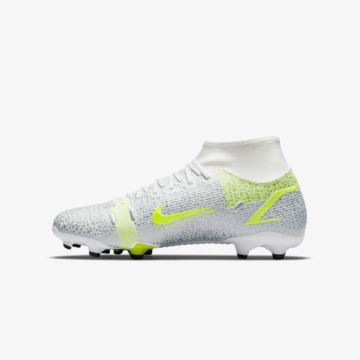 Nike Mercurial Superfly 8 Academy FG Firm Ground Football Boots White/Black/Silver/Volt