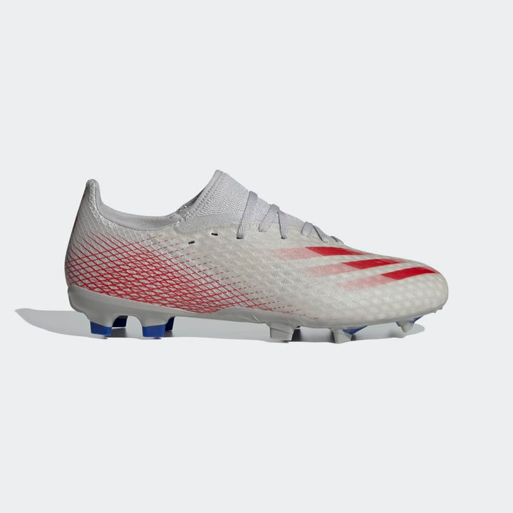 adidas X Ghosted 3 FG Firm Ground Football Boots Grey/Scarlet
