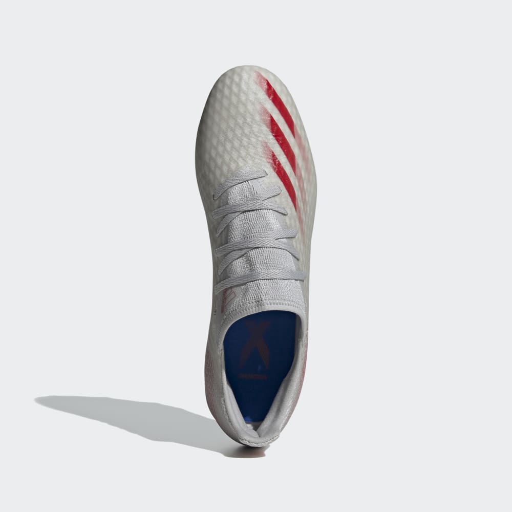 adidas X Ghosted 3 FG Firm Ground Football Boots Grey/Scarlet