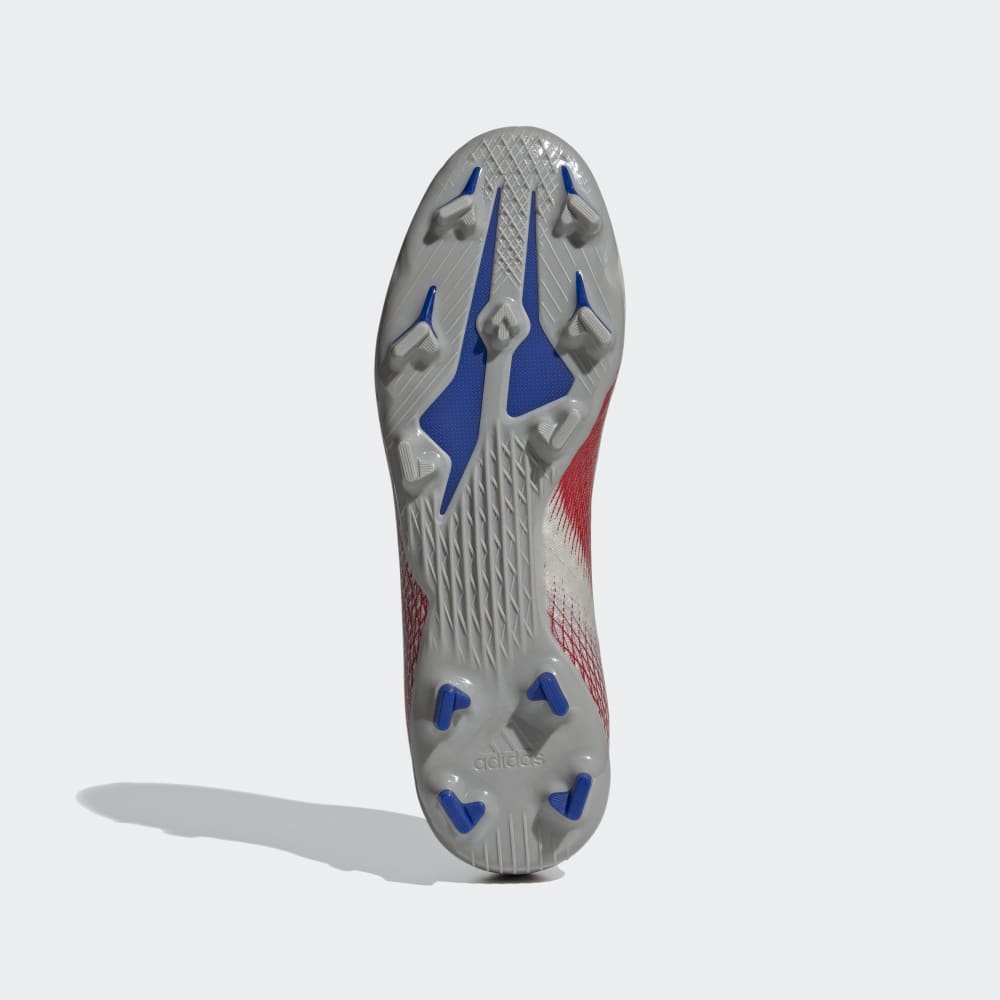 adidas X Ghosted 3 FG Firm Ground Football Boots Grey/Scarlet