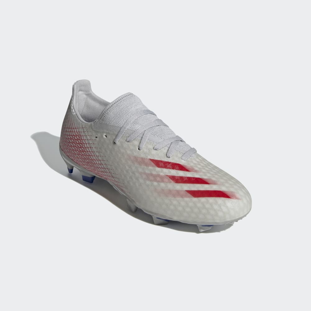 adidas X Ghosted 3 FG Firm Ground Football Boots Grey/Scarlet