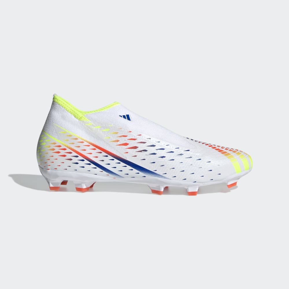 adidas Predator Edge 3 Laceless FG firm Ground Football Boots White/Yellow/Blue