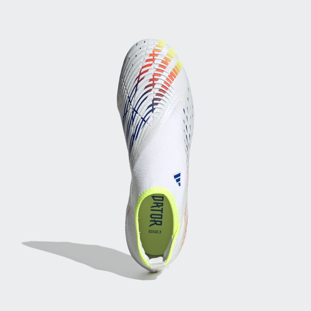 adidas Predator Edge 3 Laceless FG firm Ground Football Boots White/Yellow/Blue