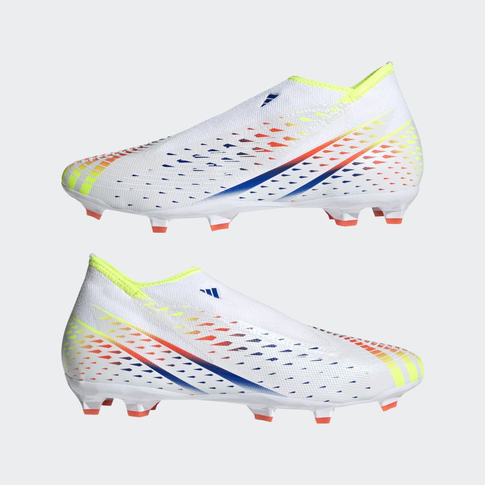 adidas Predator Edge 3 Laceless FG firm Ground Football Boots White/Yellow/Blue