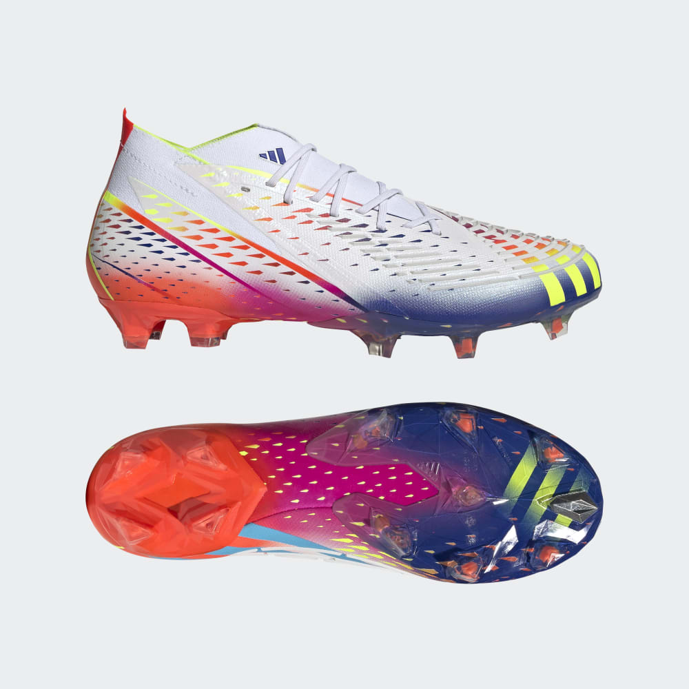 adidas Predator Edge 1 FG Firm Ground Football Boots White/Yellow/Red
