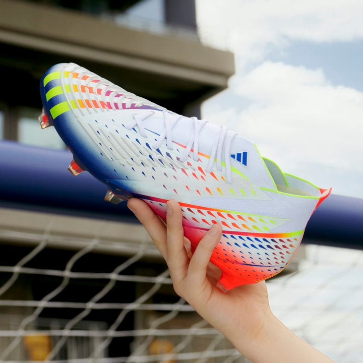 adidas Predator Edge 1 FG Firm Ground Football Boots White/Yellow/Red