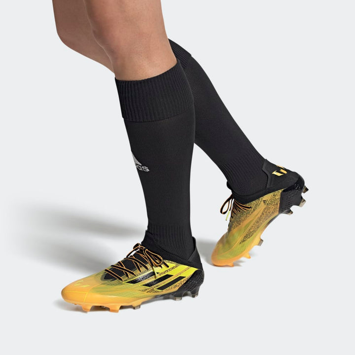 adidas X Speedflow Messi 1 FG Firm Ground Football Boots Gold/Black/Yellow