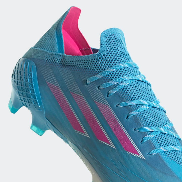 Botas para terreno firme adidas X Speed ​​Flow 1 FG Sky Rush/Rosa