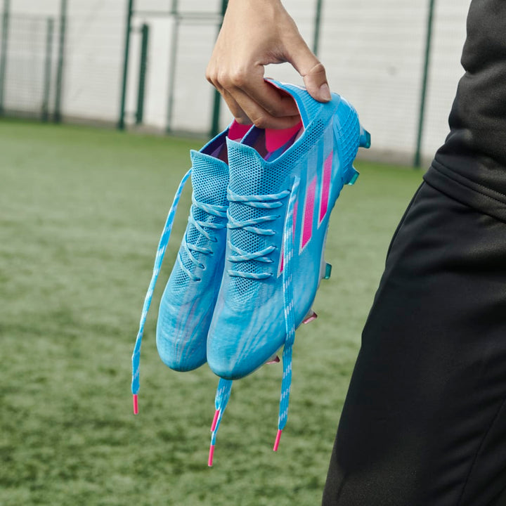 Botas para terreno firme adidas X Speed ​​Flow 1 FG Sky Rush/Rosa