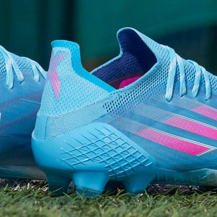 Botas para terreno firme adidas X Speed ​​Flow 1 FG Sky Rush/Rosa
