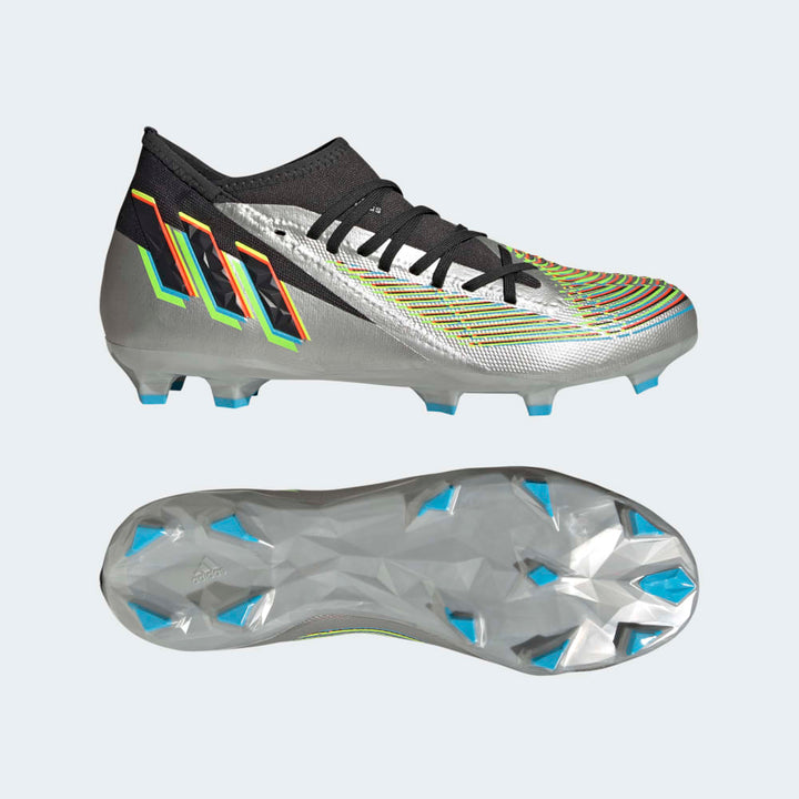 adidas Predator Edge.3 FG Firm Ground Soccer Cleats Silver/Black