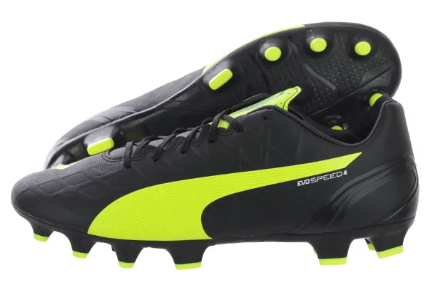 Puma EvoSPEED 4.4 FG Firm Ground Football Boots Black/Safety Yellow