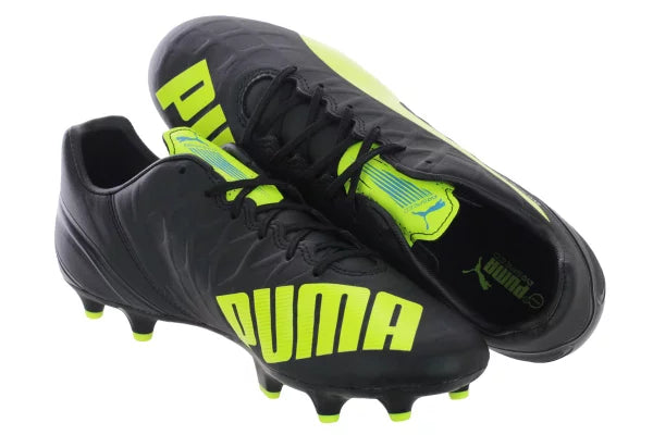 Puma EvoSPEED 4.4 FG Firm Ground Football Boots Black/Safety Yellow