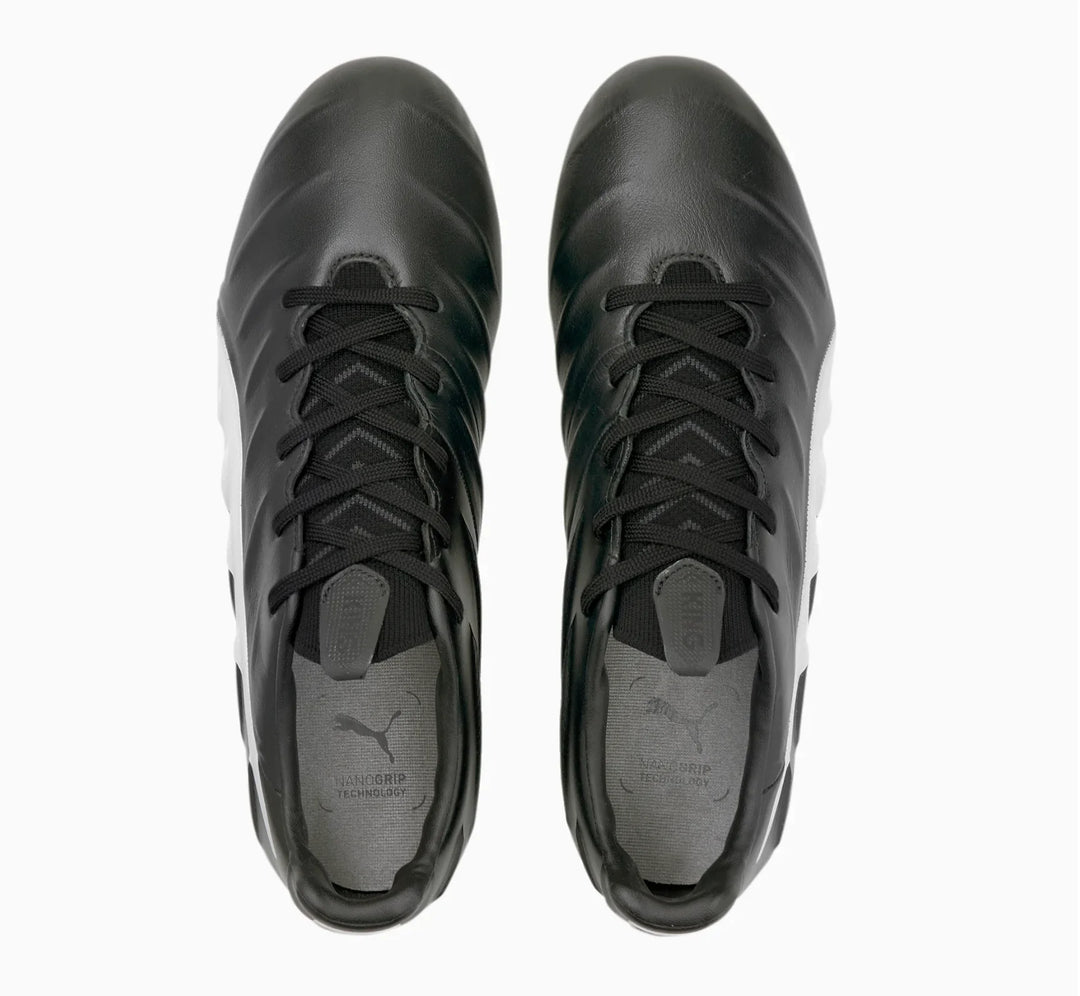 Botas de fútbol para superficies múltiples Puma King Platinum 21 FG/AG Negro/Blanco