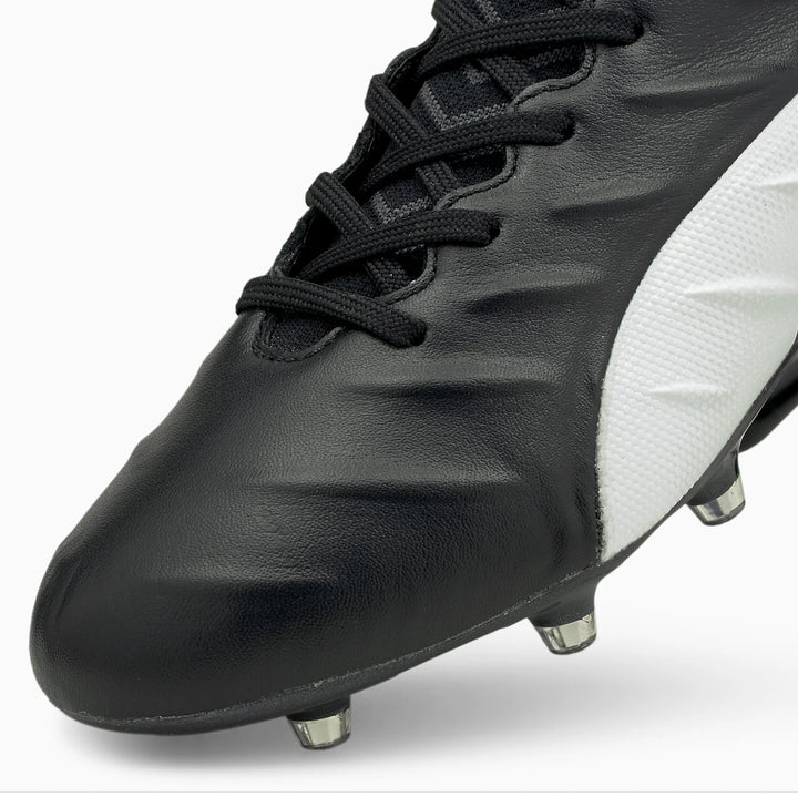 Botas de fútbol para superficies múltiples Puma King Platinum 21 FG/AG Negro/Blanco