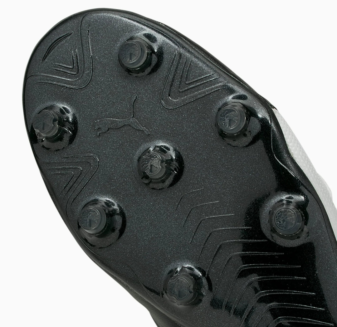 Botas de fútbol para superficies múltiples Puma King Platinum 21 FG/AG Negro/Blanco