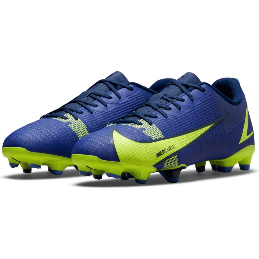 Nike Kid's JR Mercurial Vapor 14 Academy FG Firm Ground Football Boots Lapis/Volt/Blue Void